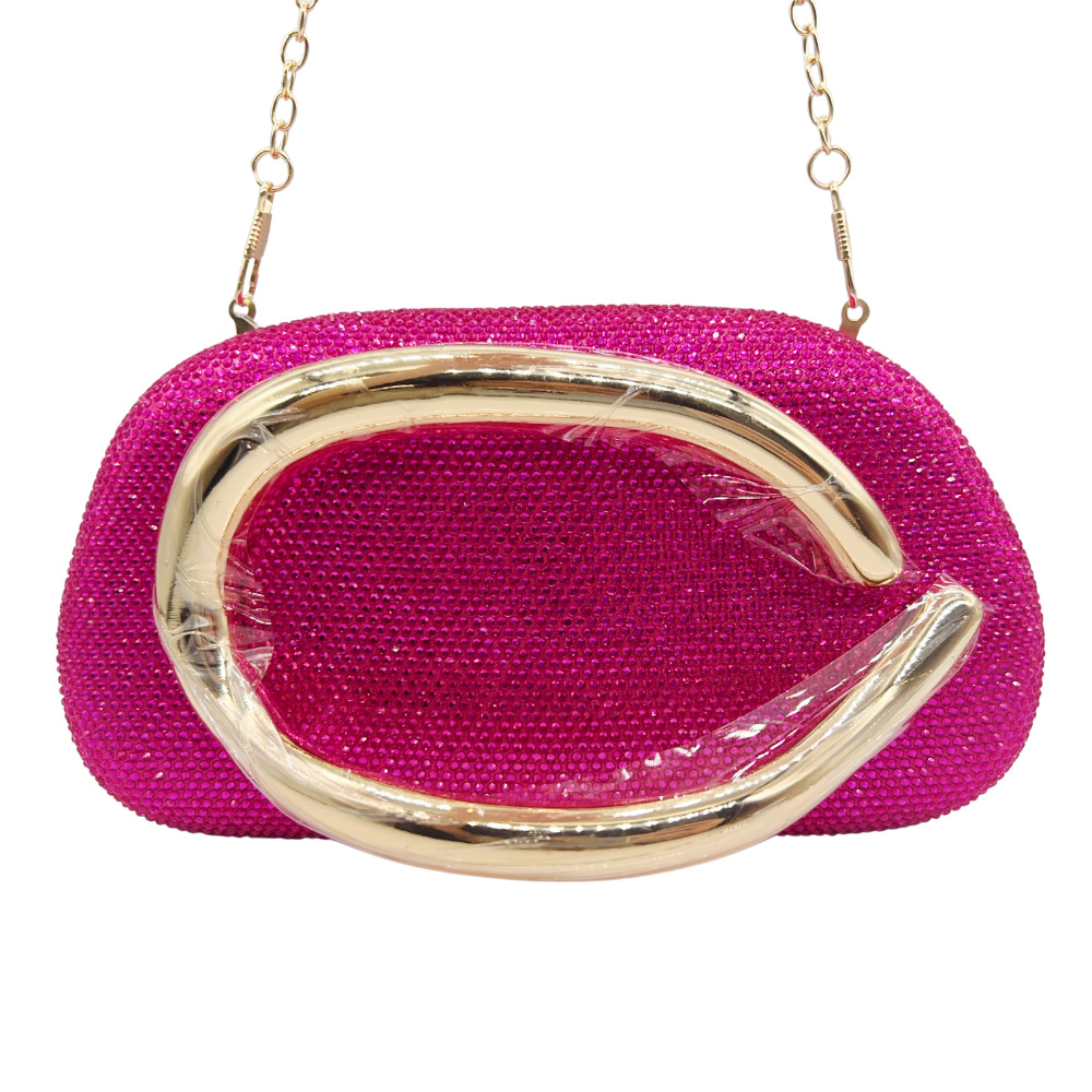 Túi clutch nữ đính đá dạ hội – túi cầm tay đeo chéo dự tiệc cưới — Màu vàng, Màu sâm panh, Màu bạc, Màu xám