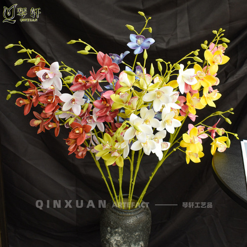 High-end artificial flowers, orchids, wedding decoration, bridal bouquet, home living room decor, fake flowers, magnolia, Phalaenopsis, artificial flowers