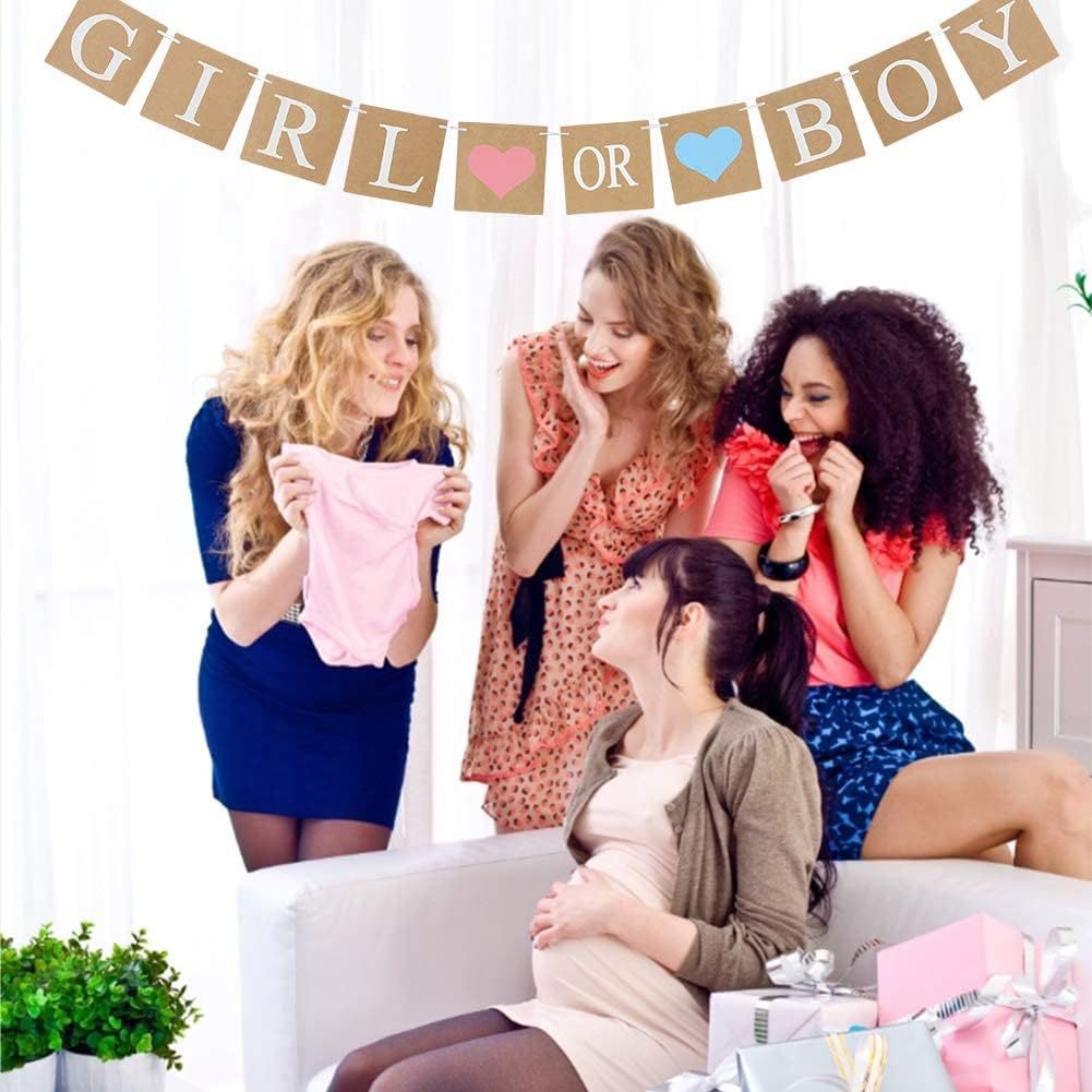 Guirnalda de letras BOYORGIRL transfronteriza de papel kraft para revelación de género de niño o niña, decoración colgante para fiesta