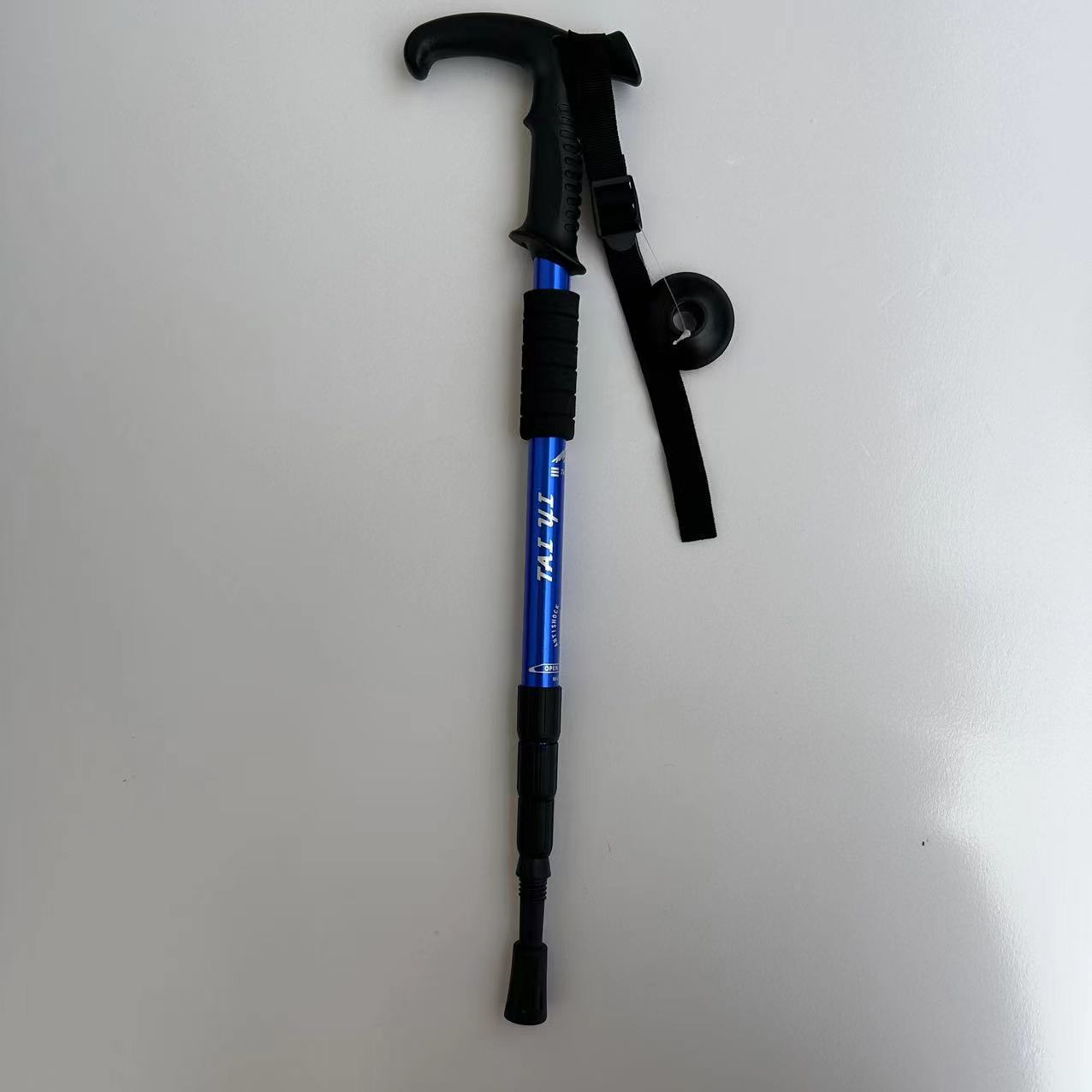 Alça curva azul / poste de três seções