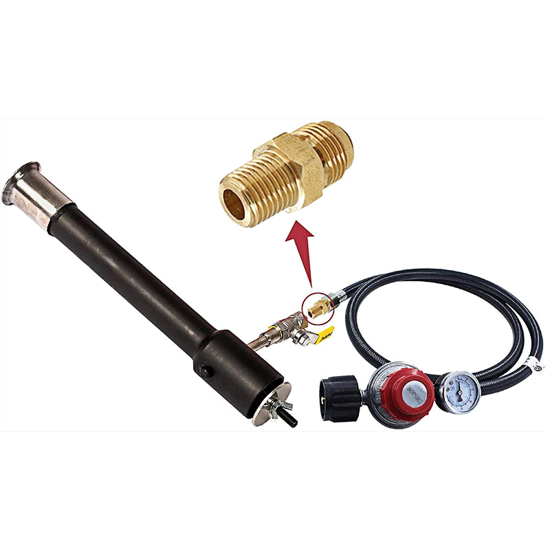 4FT北美QCC1型丙烷高压0-30PSI带表 可调节器减压阀管燃气管跨境