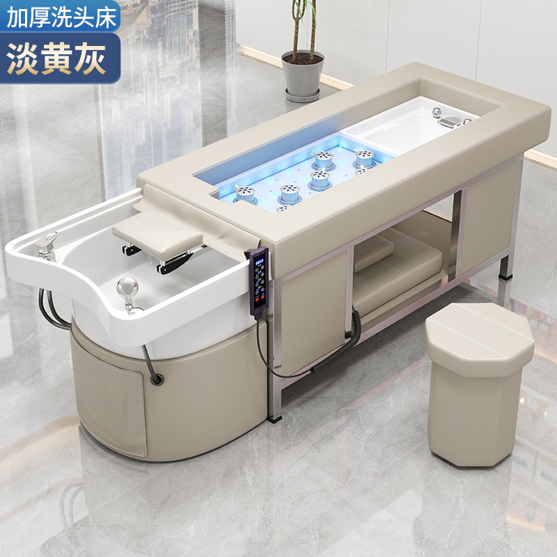 理髪店専用ヘアトリートメントベッド美容院温水器水循環くん蒸タイ式足浴灸洗髪ベッド|undefined