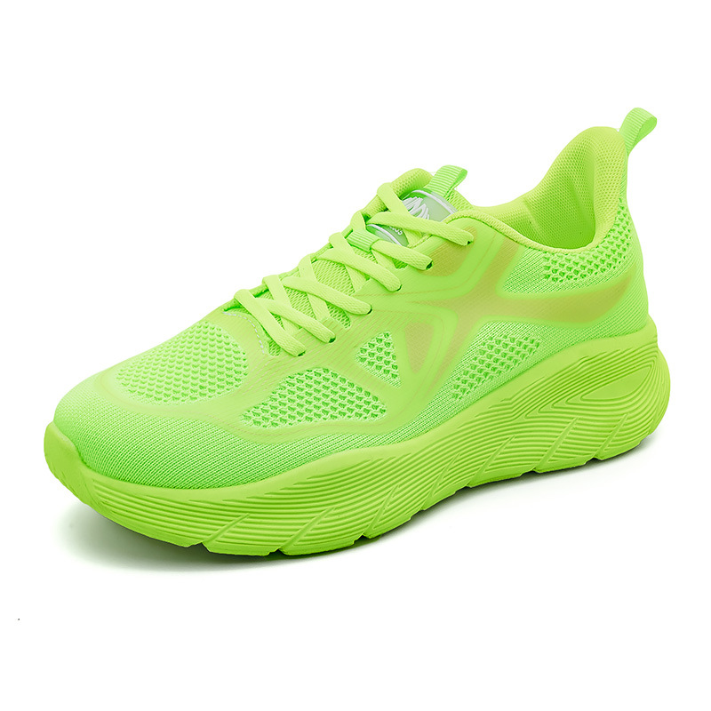 2025 nuevas zapatillas de pareja transpirables para hombres y mujeres zapatos casuales para correr zapatos de tela blanca gruesa F8829 image 9