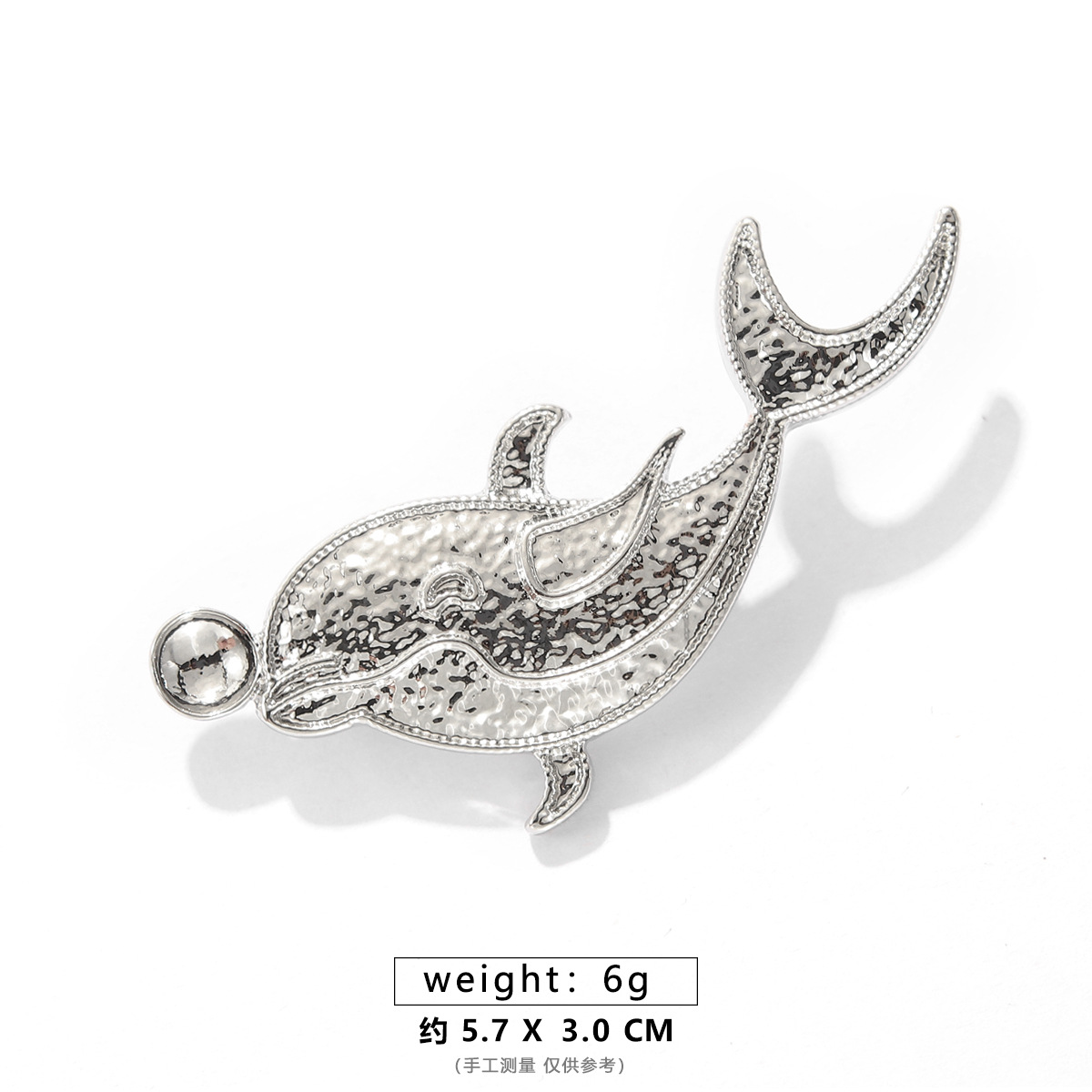 Blue Whale Moon Exploration Brooch [Silver]