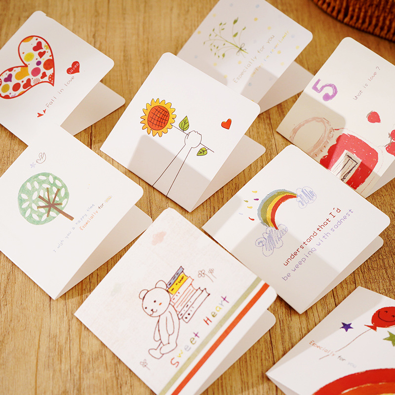 Simple simple drawing greeting card Chinese Valentine's Day baked flower shop birthday thank you card blessing card cross-border wholesale