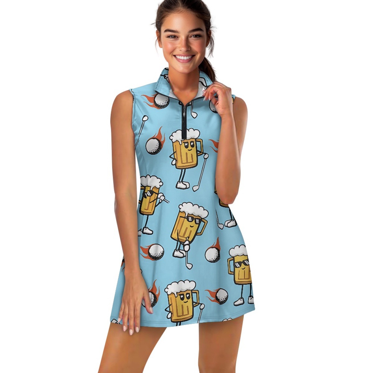 Amazon Beer Sleeveless Sports Dress Women's Golf Tennis Set Includes Shorts and Dress