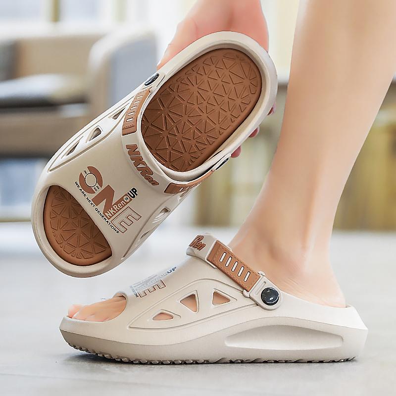 Zapatillas de hombre de comercio exterior de estilo explosivo transfronterizo, chanclas antideslizantes, resistentes al desgaste y desodorantes, zapatos de playa de verano, moda de suela gruesa al aire libre