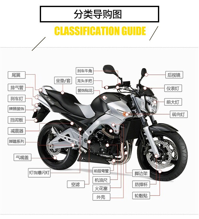 Off-road motorcycle modified accessories spoke sets wholesale color colorful motorcycle supplies 24CM spoke sets