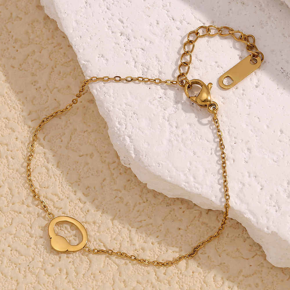 Dripping Oil Circle Symbol Stainless Steel Bracelet