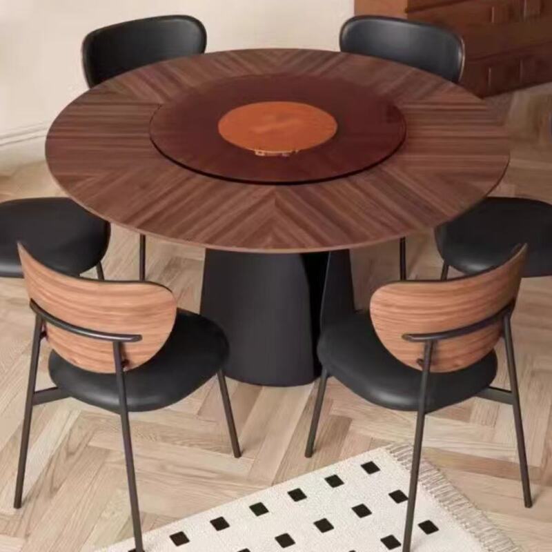 Household Retro Round Dining Table Solid Wood Dining Table Small Apartment Antique Round Table Dining Table and Chair Combination French Slate Turntable Household Retro Round Dining Table Solid Wood Dining Table Small Apartment Antique Round Table Dining Table and Chair Combination French Slate Turntable