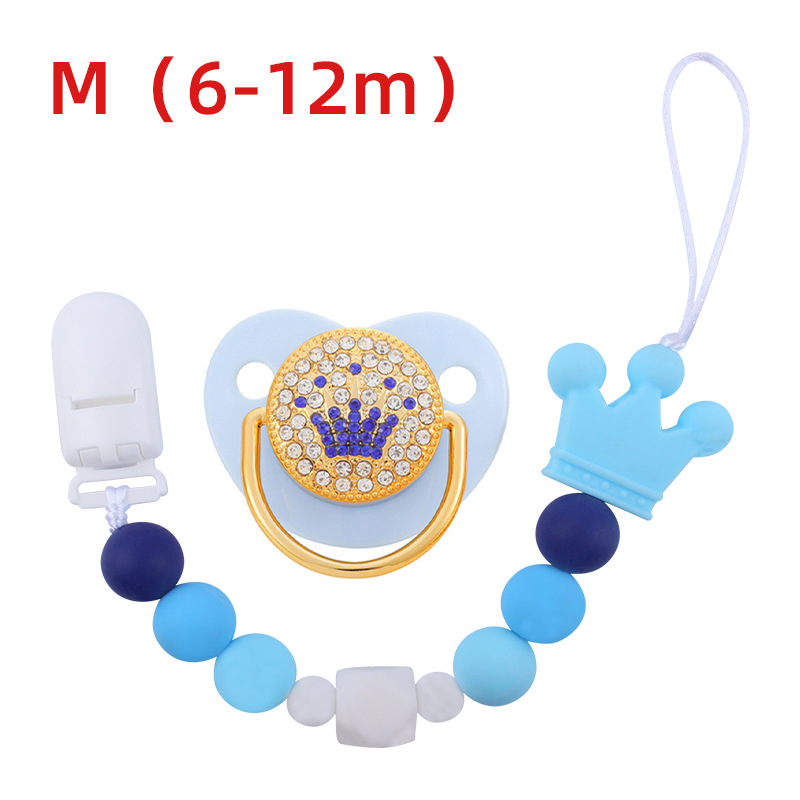 Bebé suministros corona chupete bebé silicona corona perlas mordedura chupete cadena anti-caída traje de cadena Nuevo
