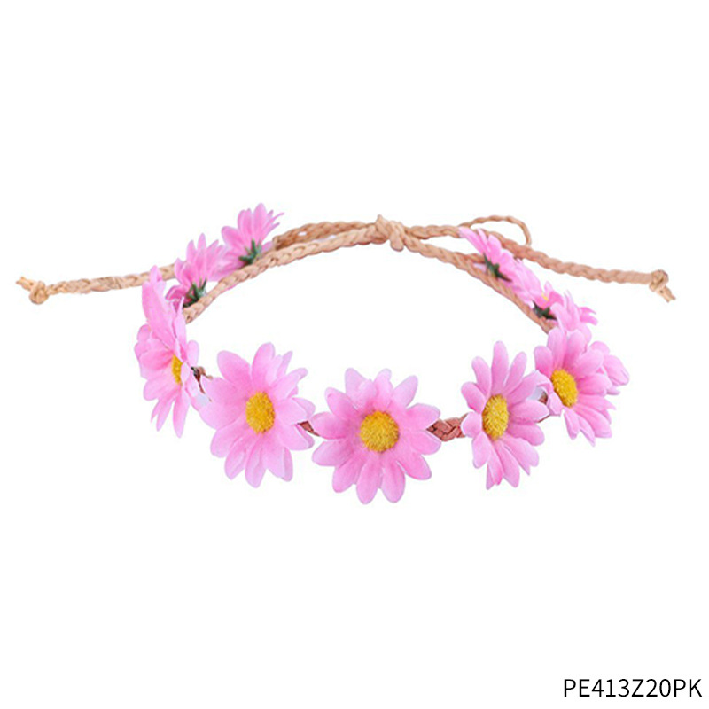 Accesorios de vestir hippies de la década de 1960, diadema de girasol, gafas redondas, conjunto de aretes de collar de talismán de paz