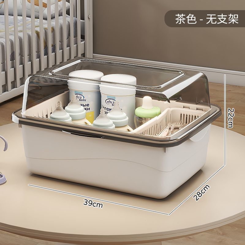 奶瓶收纳箱防尘沥水架带盖婴儿用品新生儿宝宝辅食餐具玩具收视泡|undefined