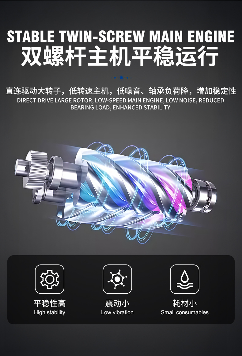 Permanent Magnet Variable Frequency Four-In-One Screw Air Compressor, Air Pump, Mobile Air Compressor, Low-Noise Energy-Saving Compressor