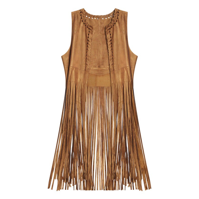 Амазонка 70-х годов европейский и американский стиль шаль замшевая кисточка жилет куртка для женщин мужской западный ковбой