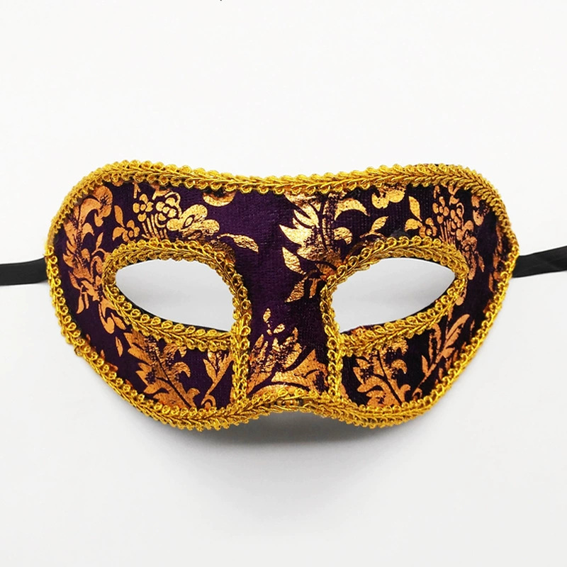 Amazon venta caliente máscara de jazz máscara de tela de lana cabeza plana máscara de borde para hombres suministros de vacaciones al por mayor