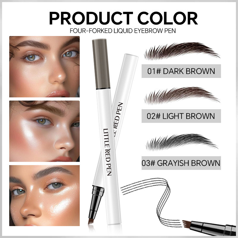 PAGE VINE transfronterizo especial para lápiz de cejas de cuatro puntas impermeable, crema de cejas sin mareo, maquillaje de cejas salvajes de núcleo duro