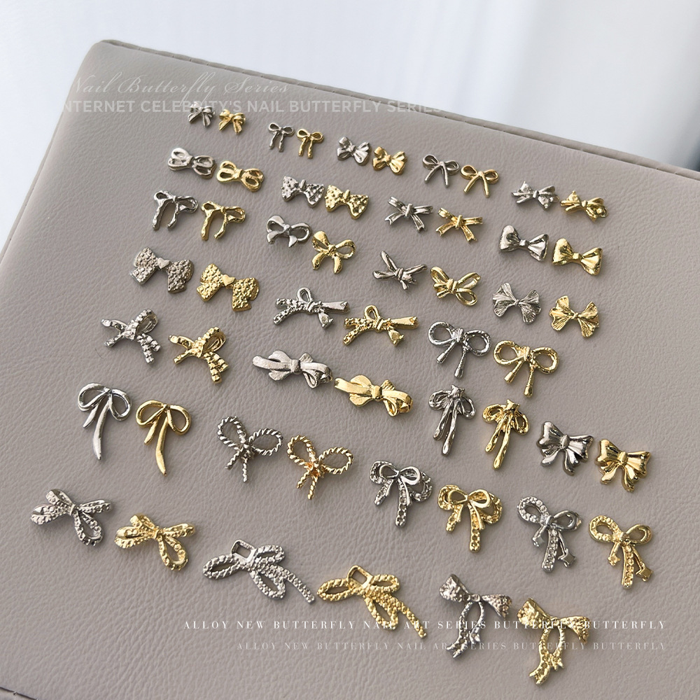 (Wholesale), metal retro nail decoration with bow, bow tie, internet celebrity, new collection 5