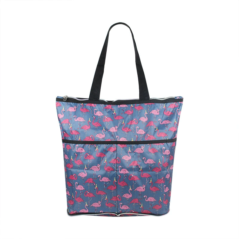 М compressed cartoon folding handheld shopping bag, вместительная льняная сумка, ткань оксфорд, корейский стиль