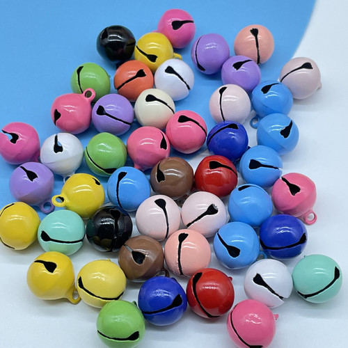 14mm Candy Color Painted One-String Bell Christmas Ornament Keychain Accessory DIY Metal Colorful Pet Accessory