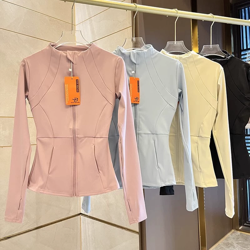 Одежда для йоги с воротником-стойкой, повседневная, облегающая, с длинными рукавами, быстросохнущая, профессиональная, для бега, пилатеса, тренировок и фитнеса, для женщин