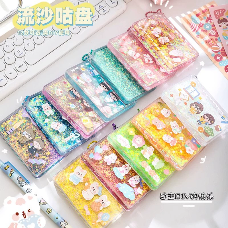 Набор наклеек Guka Quicksand Card Tile Mahjong для девочек, детские игрушки, акриловый брелок Gupan «сделай сам», кулон