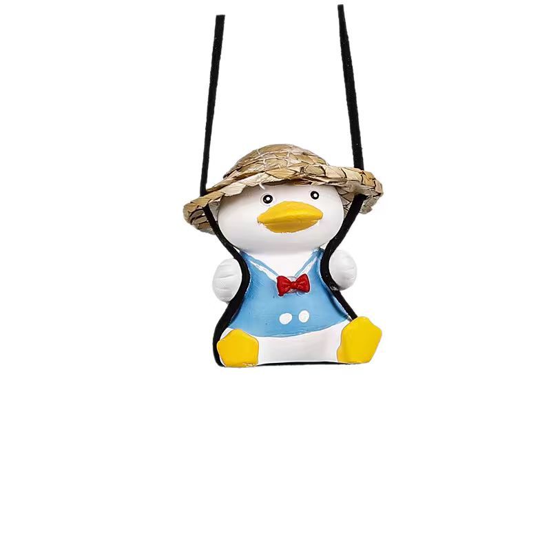 Cross-Border Wholesale Car Hanging Ornaments Swing Duck Car Rearview Mirror Car Interior Decoration Car Hanging Decorations Car Accessories
