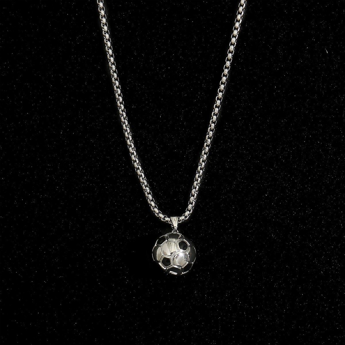 Voetbal 3d hanger ketting van titanium staal voor heren dames_voghion.com