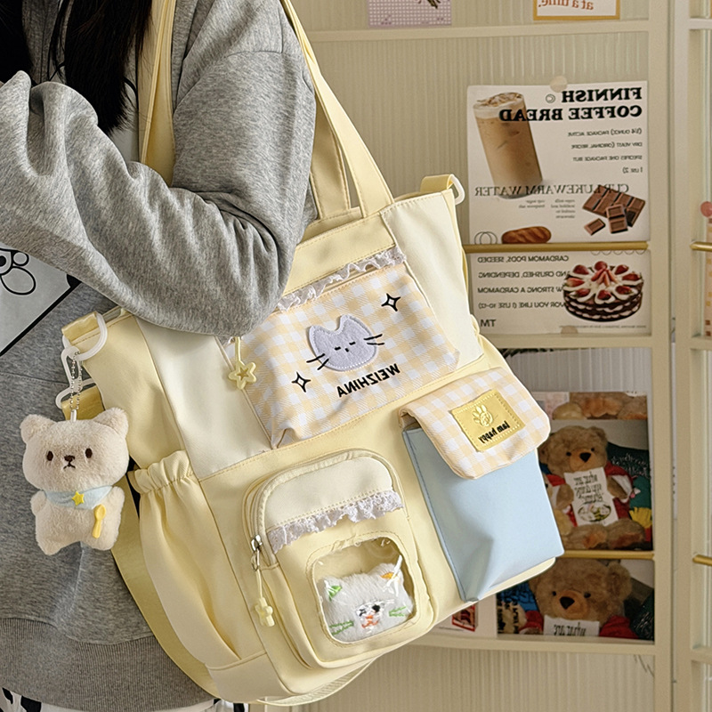 New Japanese-Style High-Appearance-Value Fresh and Sweet Candy-Colored Transparent Shoulder Bag for Girls, Lightweight and Large-Capacity Crossbody Bag