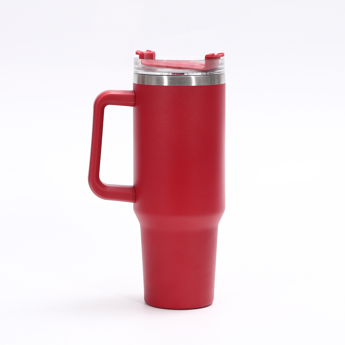 Taza de coche con mango de 40oz transfronterizo Taza de aislamiento de acero inoxidable 304 de doble capa de vacío Taza de hielo de gran capacidad con pajita