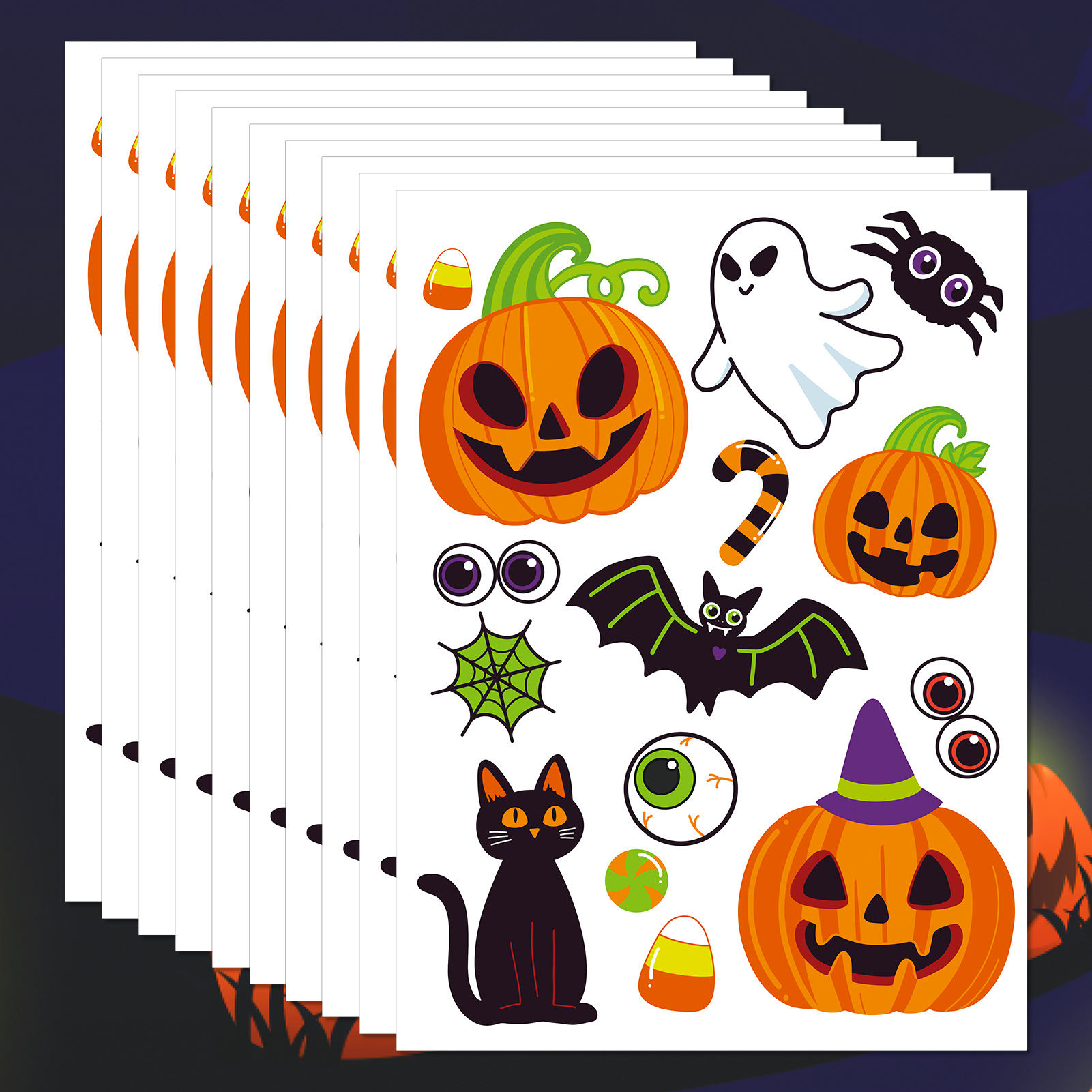 15g Weight Stickers Stationery Type Halloween Simple Style Animal Pumpkin Ghost PVC Halloween