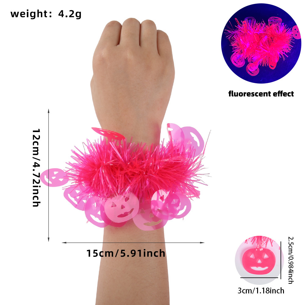 Transfronterizos Halloween fluorescente banda de muñeca fantasma fiesta de luz nocturna decoración calabaza fantasma calavera brazalete flores