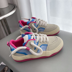 Classic Women's Thick Sole Height Increase Versatile White Sneakers 2023 Summer Hong Kong Style Chic Shoes Platform 3103