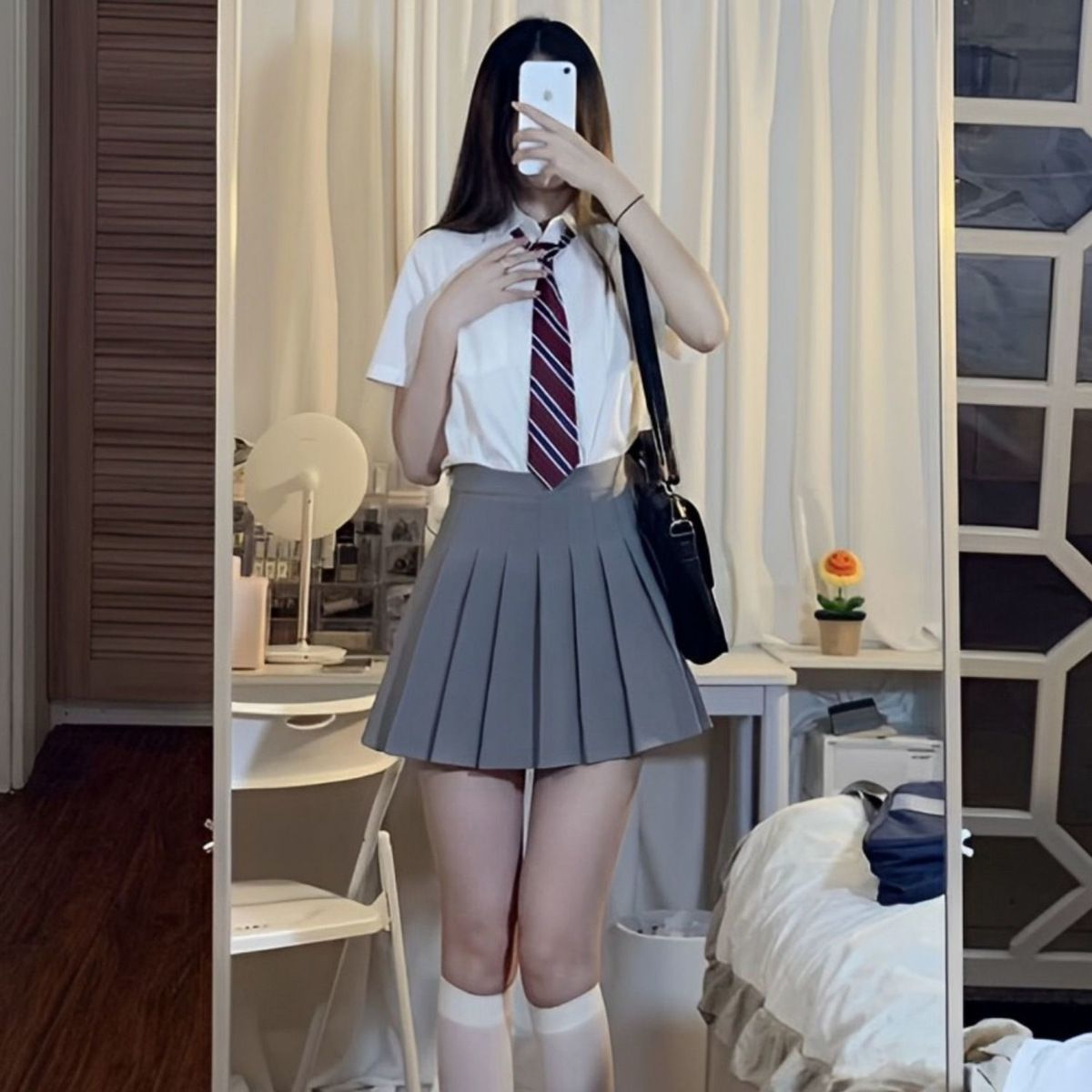 일본 대학 스타일 JK 유니폼 반팔 셔츠 여성 학생 순수한 욕망 스파이스 소녀 디자인 센스 셔츠 기본 여름