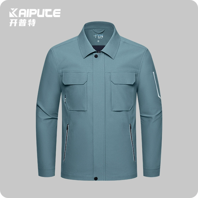 Мужская рабочая куртка для весны и осени, однотонная спецодежда механика с принтом, куртка для сварщика, износостойкая, дышащая, спецодежда для защиты труда