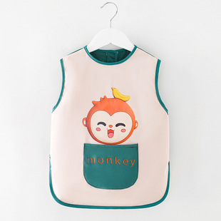 Children's smock baby eating bib apron waterproof anti dirty men and women summer sleeveless baby kindergarten reverse dressing