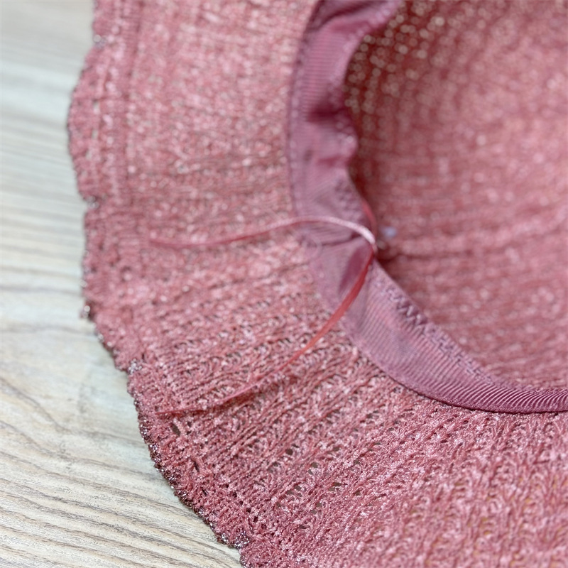 Women's Straw Hat With Ruffle Edge And Bow For Summer Sunshade_voghion.com
