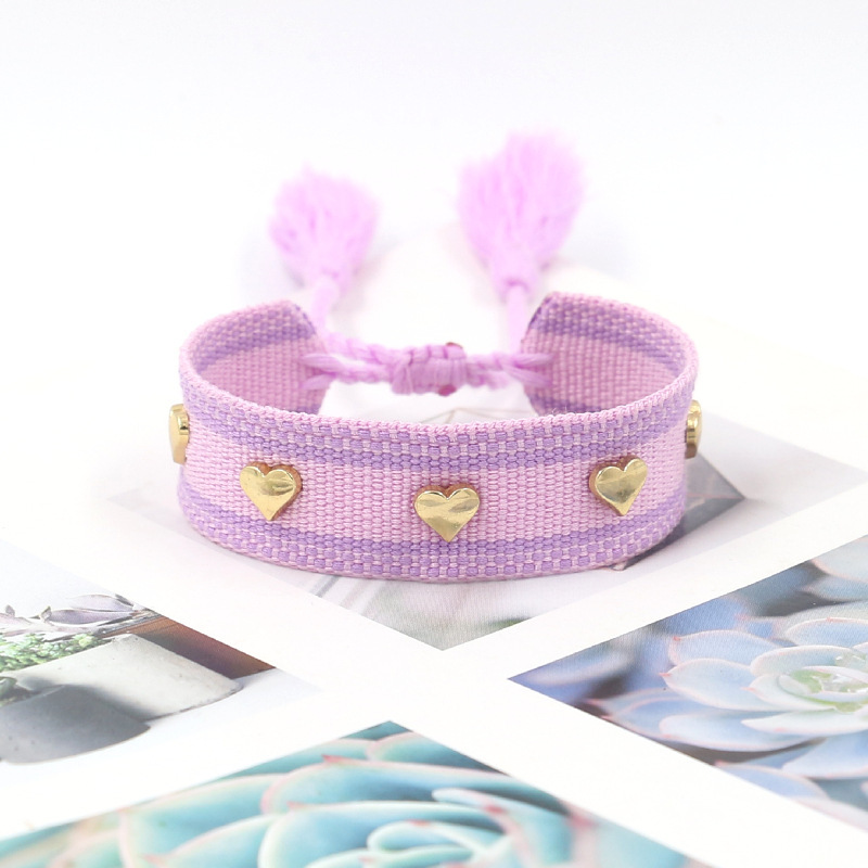 Style Ethnique Forme De Cœur Polyester Tresser Unisexe Bracelets display picture 3