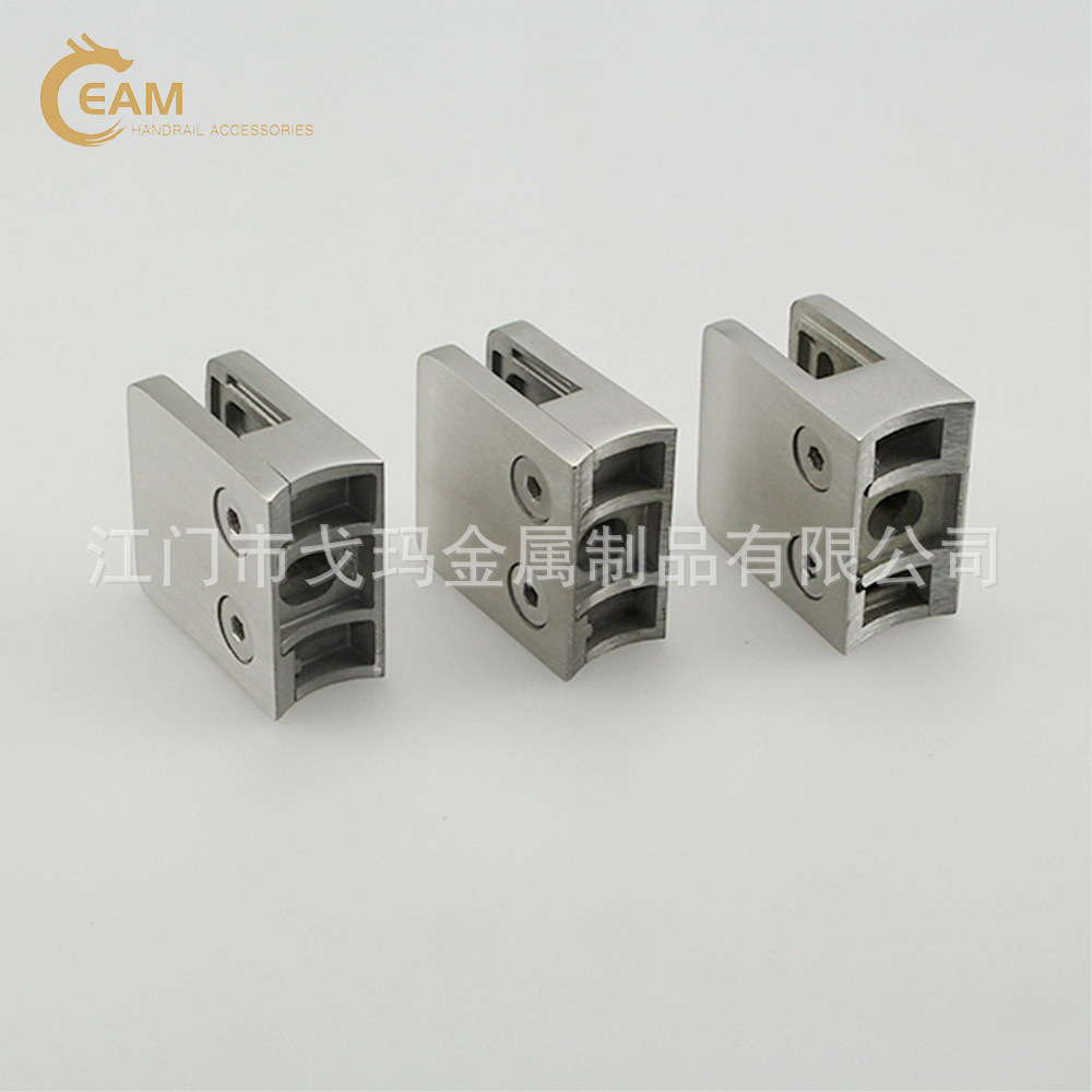 不锈钢方形鱼嘴玻璃夹 楼梯扶手 阳台玻璃栏杆配件 玻璃托 免打孔