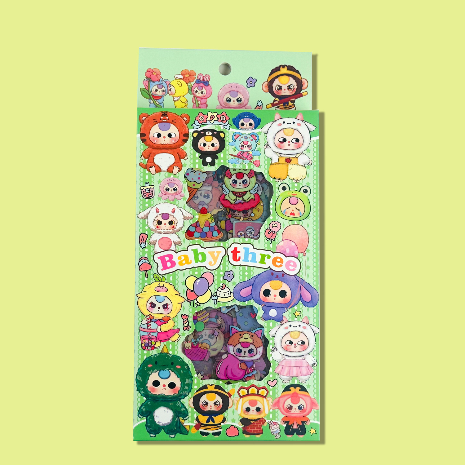 Cuatro tipos de pegatinas de caja de dibujos animados transfronterizos de tres años de edad, materiales impermeables de mascotas adorables y creativos DIY