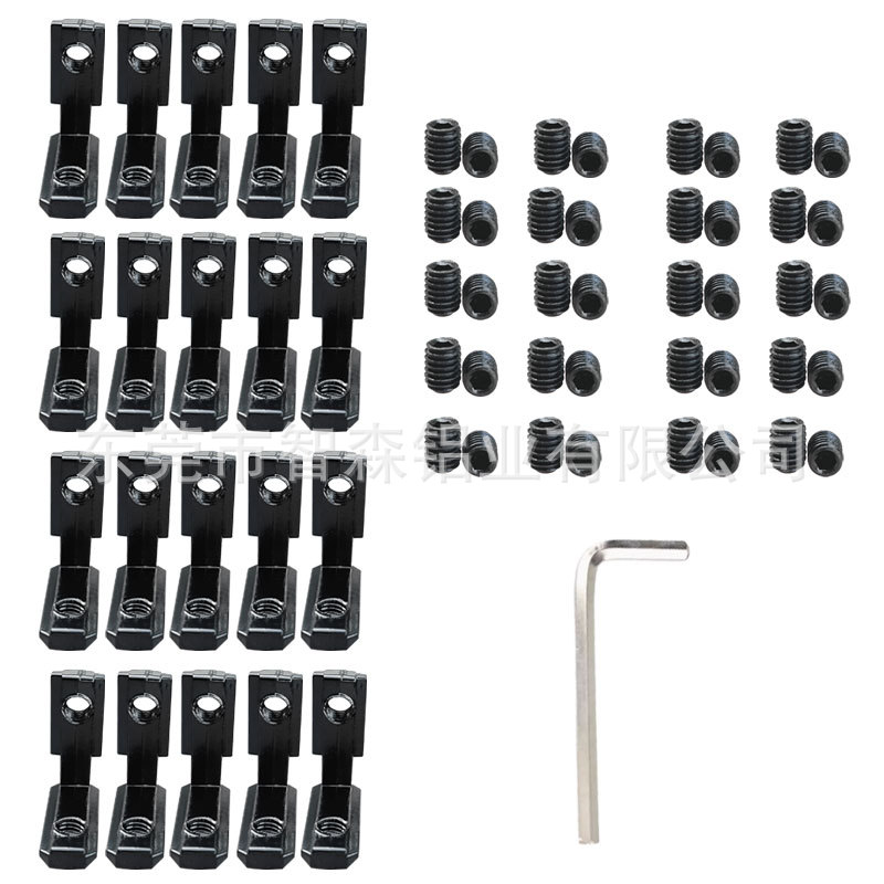 Conector de ranura de esquina de aluminio 2020 / 3030 / 4040 / 45 código de esquina incorporado en forma de L esquina de aleación de zinc gruesa negra