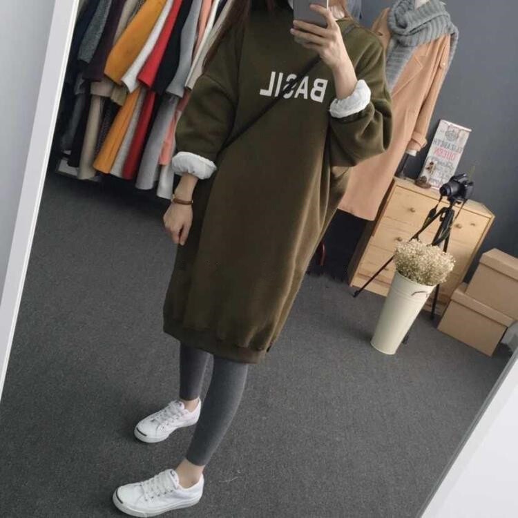 Amazon Autumn and Winter Women's New chubby girl Jacket Loose plus size Mid-length Thickened fleece-lined Sweatshirt Korean Fashionable Amazon Autumn and Winter Women's New chubby girl Jacket Loose plus size Mid-length Thickened fleece-lined Sweatshirt Korean Fashionable
