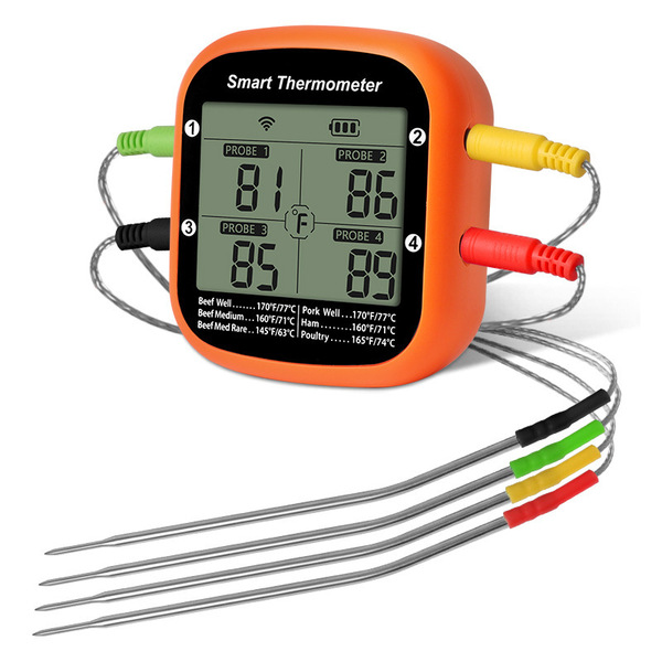 Smart graffiti Bluetooth APP barbecue thermometer Kitchen four -pin…