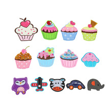 卡通甜品蛋糕电脑绣花布贴潮牌服装鞋帽配饰补丁贴绣花章logo刺绣