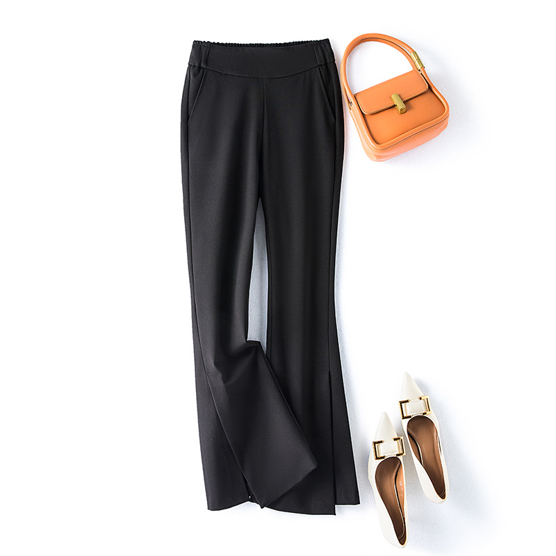 Women's Pants 2026 Spring High-Waisted Slim-Fit Slimming Cropped Flared Casual Pants for Women
