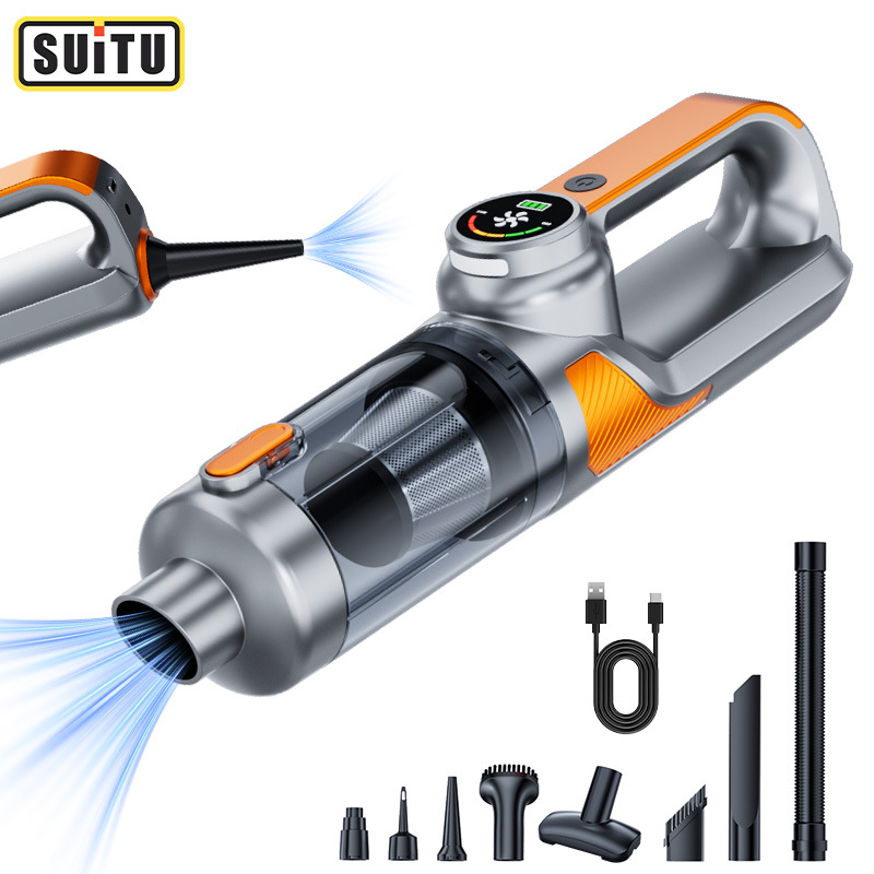 Car Vacuum Cleaner with High Suction Power, Dual-Use for Car and Home, Portable Handheld Small Wireless Vacuum Cleaner for Car Interior, Brushless Motor