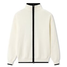 2025男士针织毛衣男秋冬季轻熟风男装拉链针织衫宽松型立领开衫