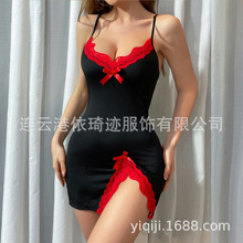 TEMU热销跨境爆款睡衣女夏蕾丝吊带裙性感辣妹欧美女士家居服睡裙