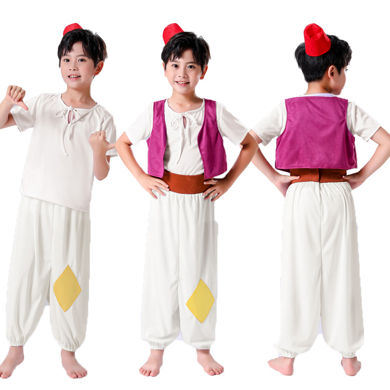 Children's Arabian Boys Aladdin Prince Role Play Stage Outfit Performance Costume Cosplay_ecoleips.com