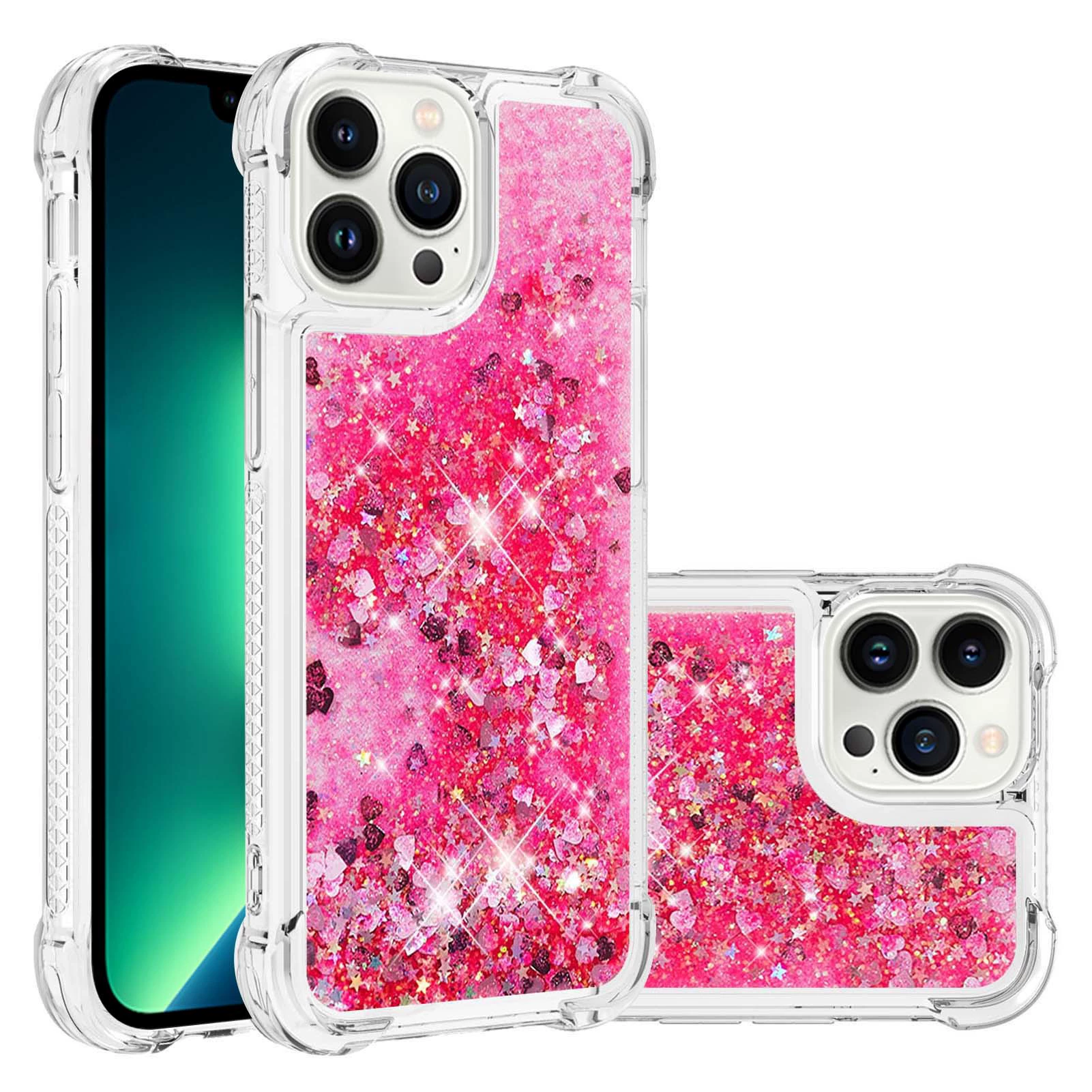 Чехол для телефона (Google, iPhone 15) защитный блёстки ТПУ, слот для карт, противоударный (совместим с Pixel 7A)
